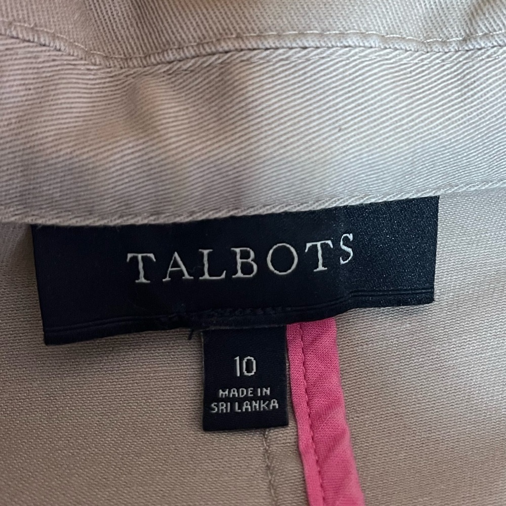 Talbots khaki colored cotton feel blazer jacket women’s size 10 - Picture 13 of 16